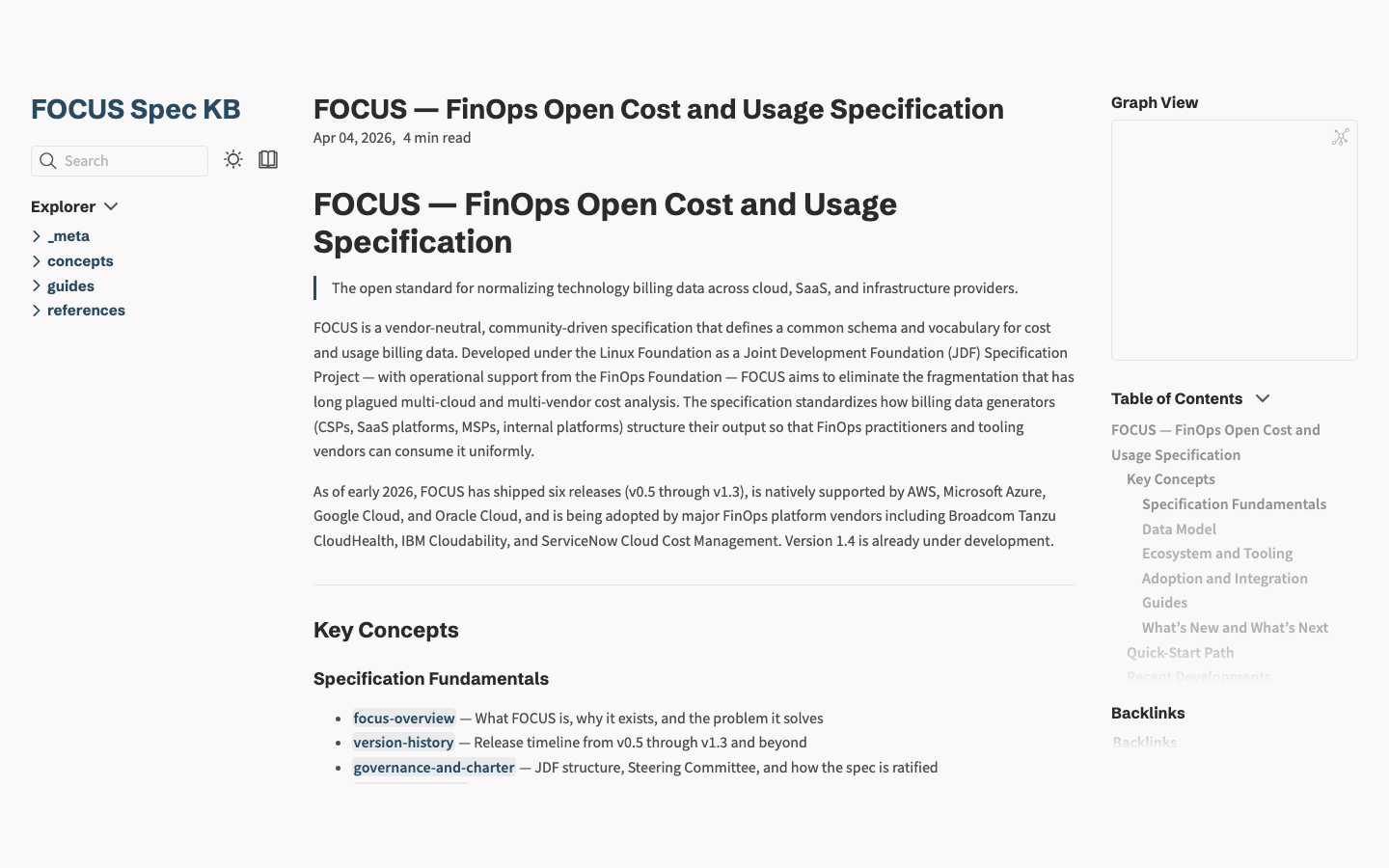FOCUS Knowledge Base screenshot